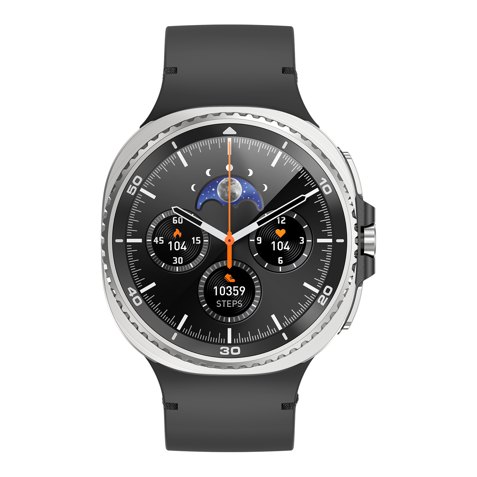 Watch8Classic-SU02 Smart Watch, Silicone Strap, Full Touch Screen, Black
