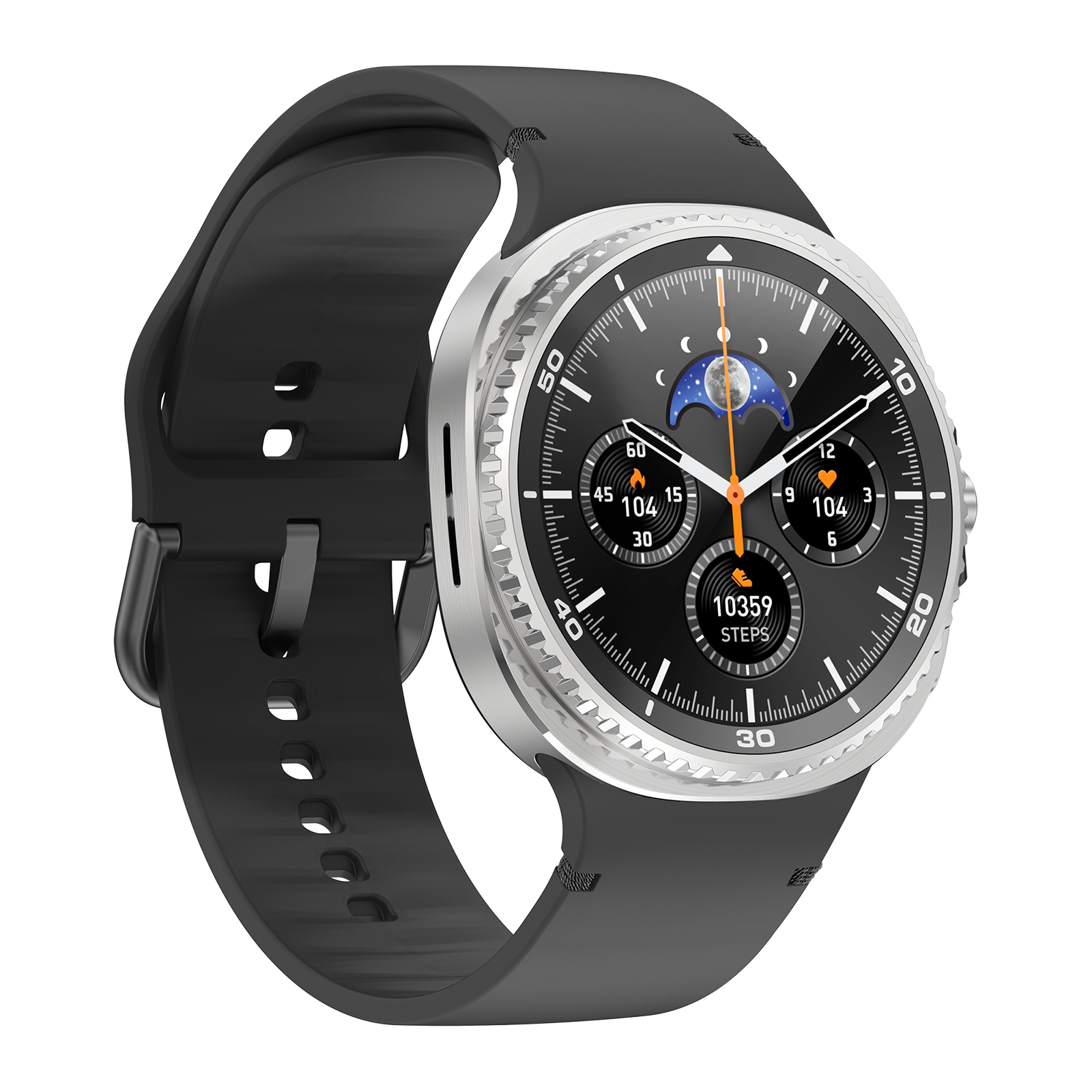 Watch8Classic-SU02 Smart Watch, Silicone Strap, Full Touch Screen, Black