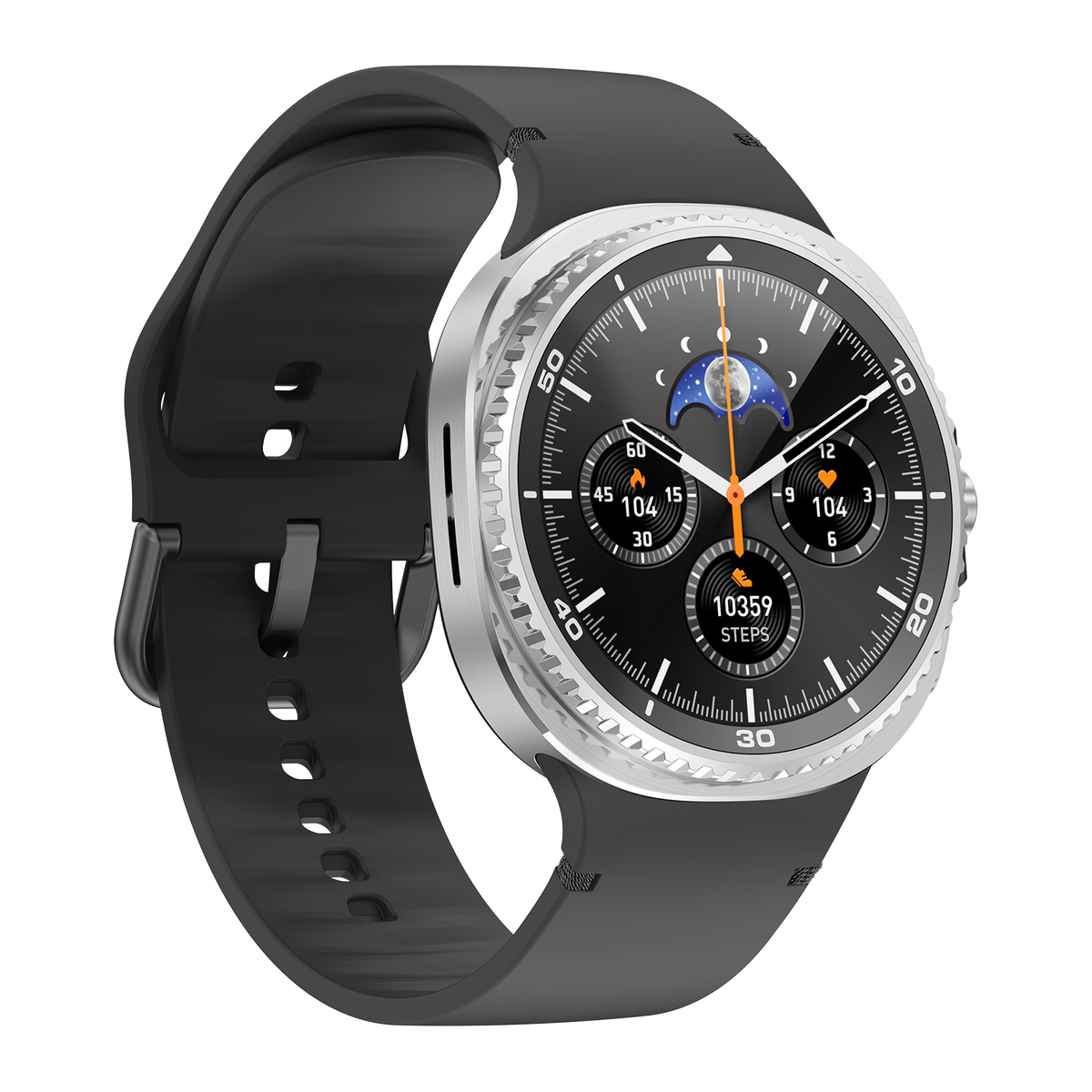 Watch8Classic-SU02 Smart Watch, Silicone Strap, Full Touch Screen, Black