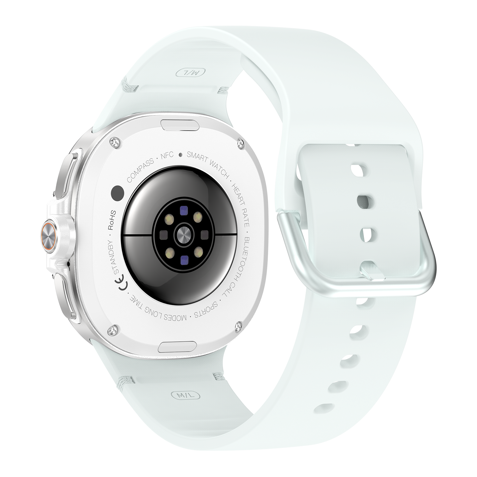 Watch8Classic-SU02 Smart Watch, Silicone Strap, Full Touch Screen, Green