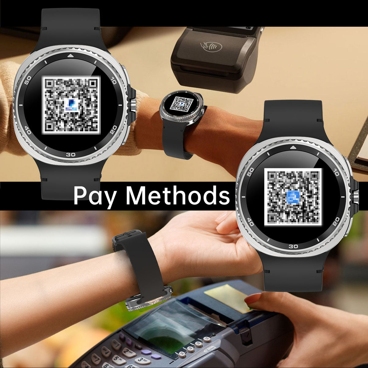 Watch8Classic-SU02 Smart Watch, Silicone Strap, Full Touch Screen, Green