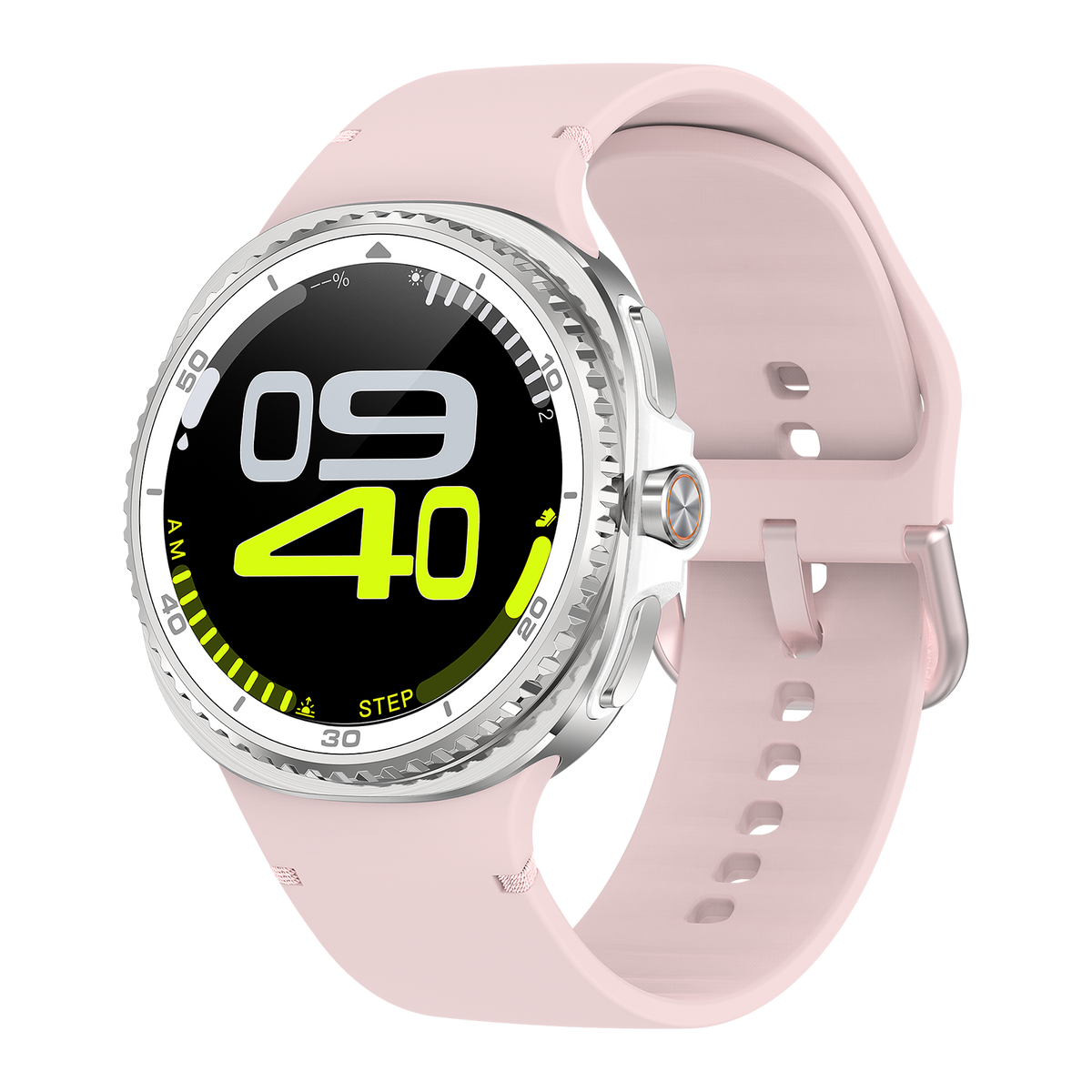 Watch8Classic-SU02 Smart Watch, Silicone Strap, Full Touch Screen, Pink