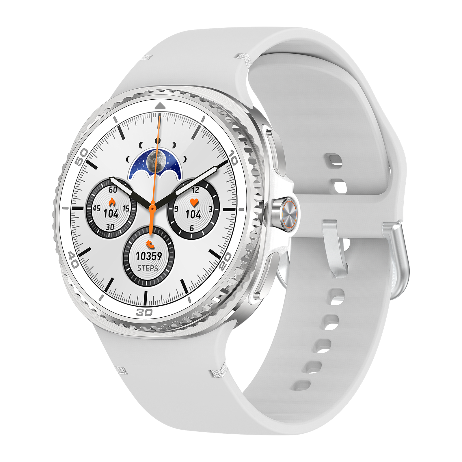 Watch8Classic-SU02 Smart Watch, Silicone Strap, Full Touch Screen, White