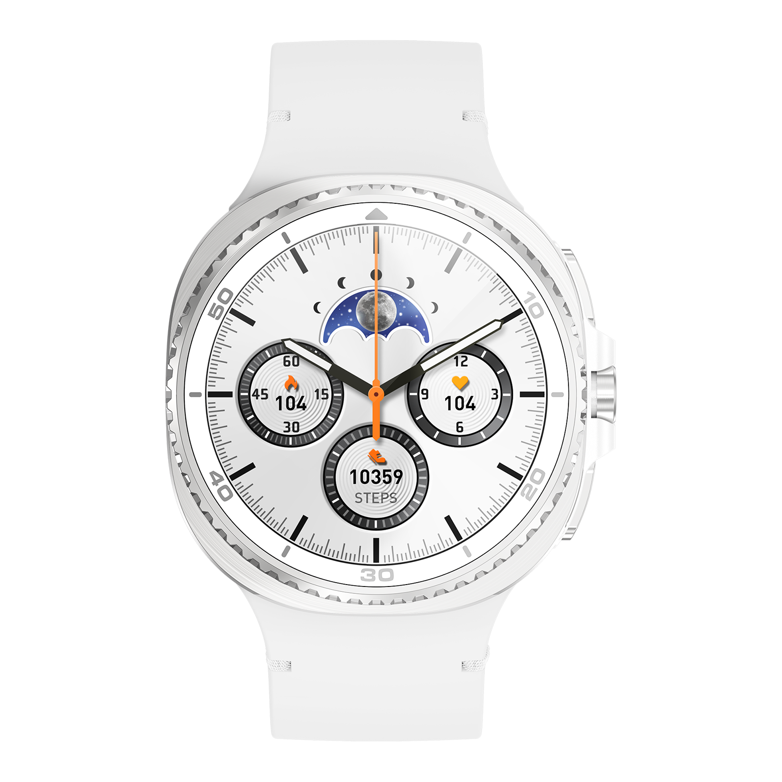 Watch8Classic-SU02 Smart Watch, Silicone Strap, Full Touch Screen, White