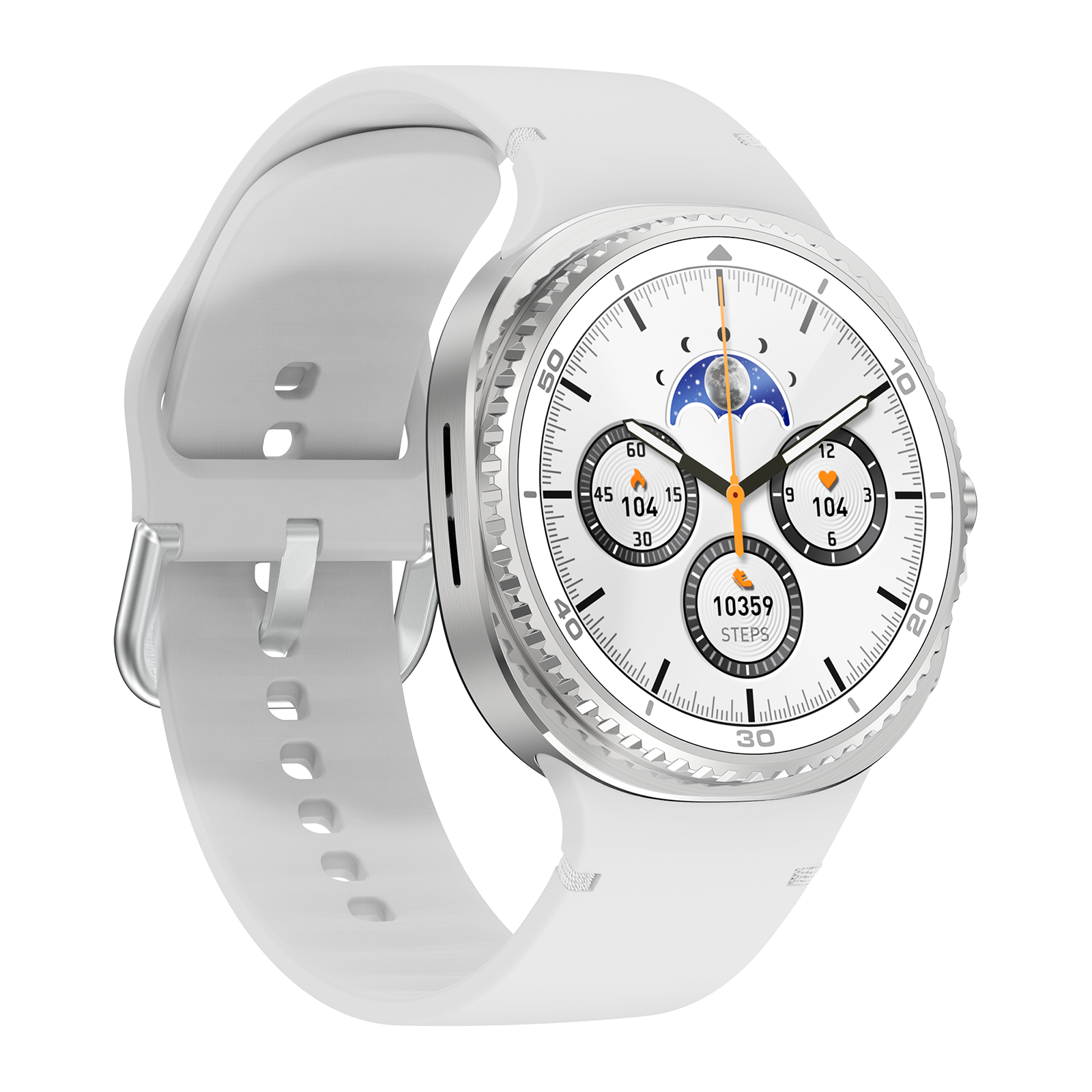 Watch8Classic-SU02 Smart Watch, Silicone Strap, Full Touch Screen, White