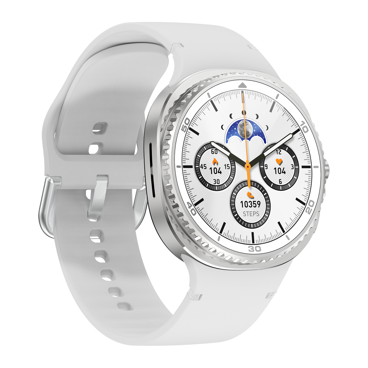 Watch8Classic-SU02 Smart Watch, Silicone Strap, Full Touch Screen, White