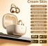 Y63 Zero Pressure Open Ear Wireless Earbuds Bluetooth 6.0 Heavy Bass Headphones，Cream Skin