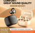Y63 Zero Pressure Open Ear Wireless Earbuds Bluetooth 6.0 Heavy Bass Headphones，Cream Skin