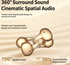 Y63 Zero Pressure Open Ear Wireless Earbuds Bluetooth 6.0 Heavy Bass Headphones，Cream Skin