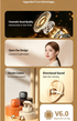 Y63 Zero Pressure Open Ear Wireless Earbuds Bluetooth 6.0 Heavy Bass Headphones，Cream Skin