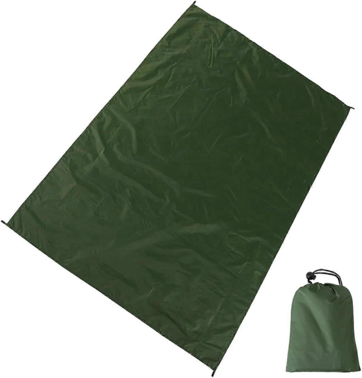 Camping Ground Sheet Waterproof Silver Coated Sunlight Resistant Quick Dry Outdoor Mat - Green 100*145cm