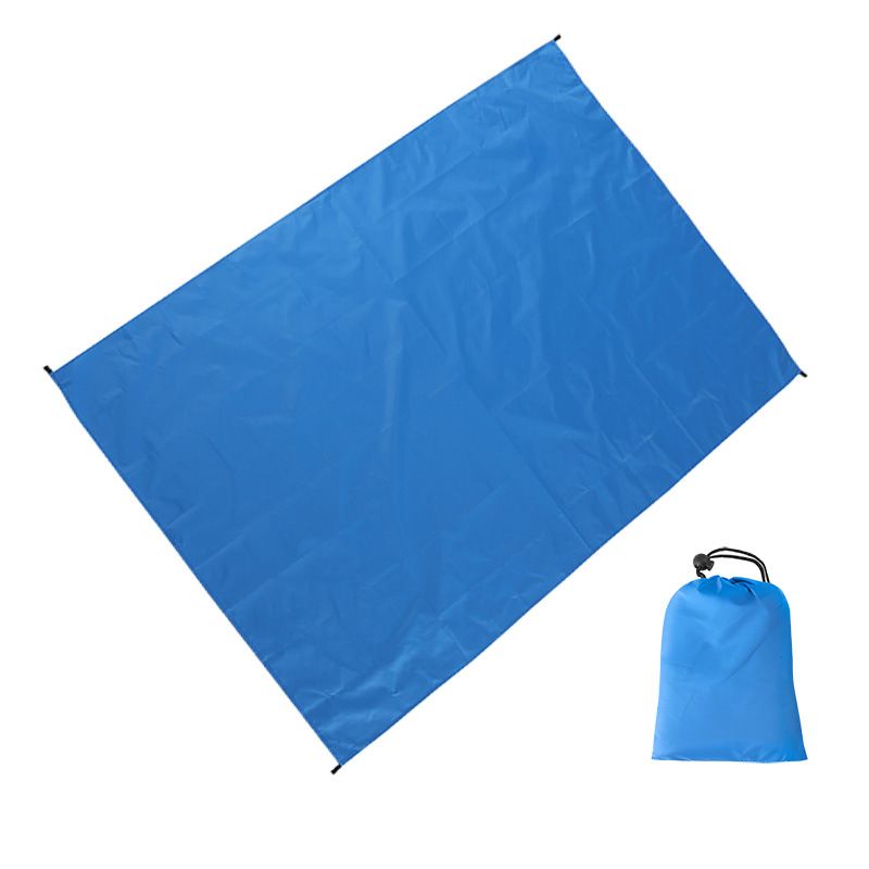 Camping Ground Sheet Waterproof Silver Coated Sunlight Resistant Quick Dry Outdoor Mat - Blue 230*210cm