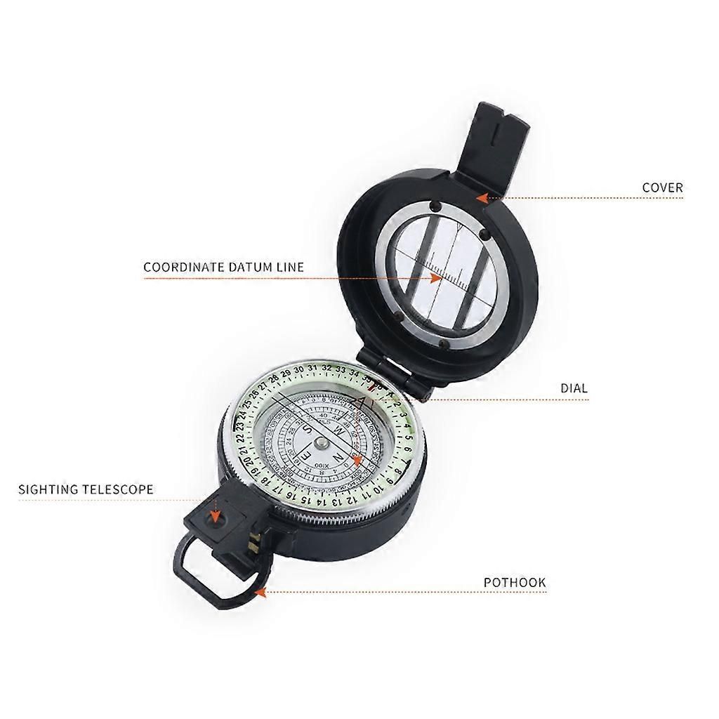 Pocket Compasses with Luminous Function for Camping, Hiking, Mountaineering - Black
