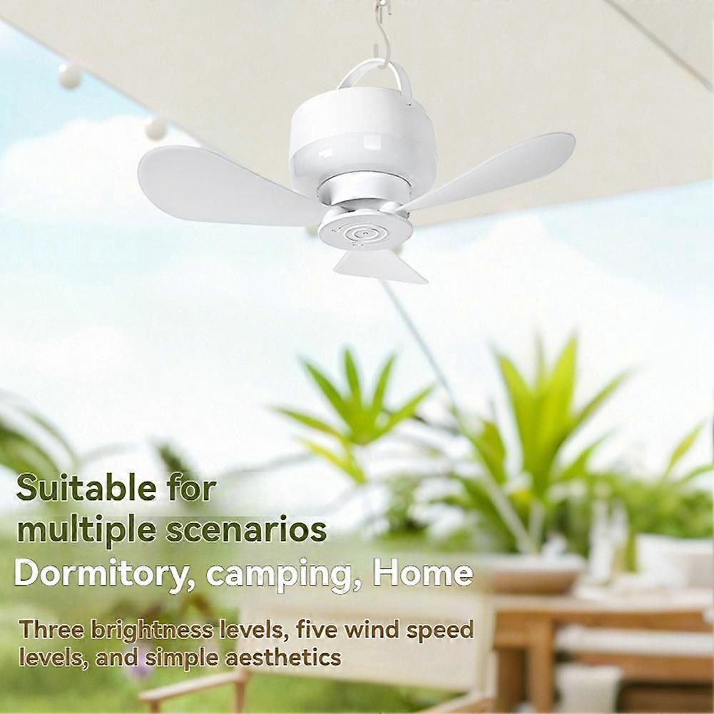 2-in-1 Camping Fan with LED Light Portable Rechargeable Battery Powered Fan with Remote for Tent, Travel, BBQ - Pink