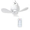 2-in-1 Camping Fan with LED Light Portable Rechargeable Battery Powered Fan with Remote for Tent, Travel, BBQ - White