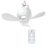 2-in-1 Camping Fan with LED Light Portable Rechargeable Battery Powered Fan with Remote for Tent, Travel, BBQ - White