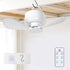 2-in-1 Camping Fan with LED Light Portable Rechargeable Battery Powered Fan with Remote for Tent, Travel, BBQ - White