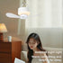 2-in-1 Camping Fan with LED Light Portable Rechargeable Battery Powered Fan with Remote for Tent, Travel, BBQ - White