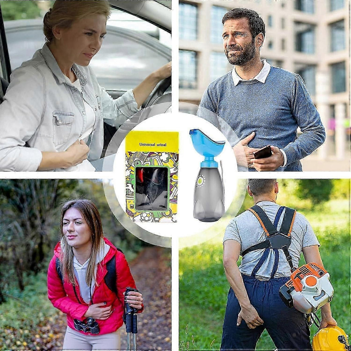 Portable urinal for women - ergonomic pee funnel with pan, ideal for road trips and travel