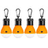 LED Camping Lantern, Super Bright Outdoor Waterproof Light with Hook, Ideal for Hiking, Fishing, Parties, 4-Pack Yellow