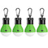 LED Camping Lantern, Super Bright Outdoor Waterproof Light with Hook, Ideal for Hiking, Fishing, Parties, 4-Pack Green