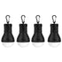 LED Camping Lantern, Super Bright Outdoor Waterproof Light with Hook, Ideal for Hiking, Fishing, Parties, 4-Pack Black