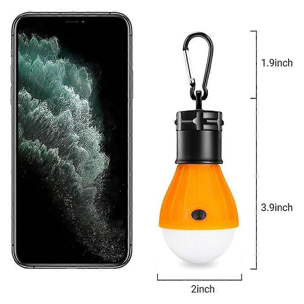 LED Camping Lantern, Super Bright Outdoor Waterproof Light with Hook, Ideal for Hiking, Fishing, Parties, 4-Pack Black