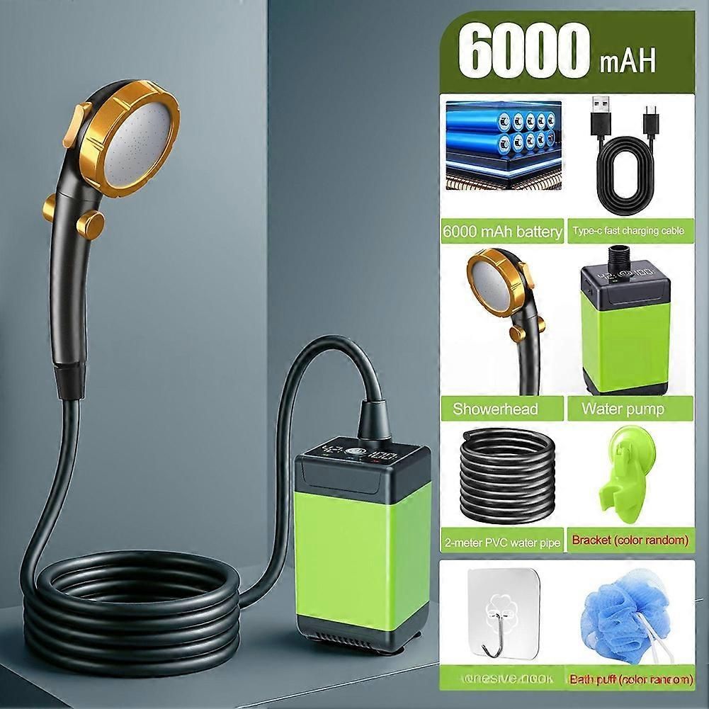 6000mAH Portable Shower Pump for Camping Long-Lasting & Quiet Outdoor Shower with LED Display, IP68