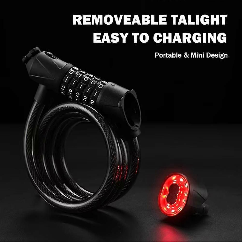 Bicycle Lock with Light 5 Digit Security Password Bike Lock Green