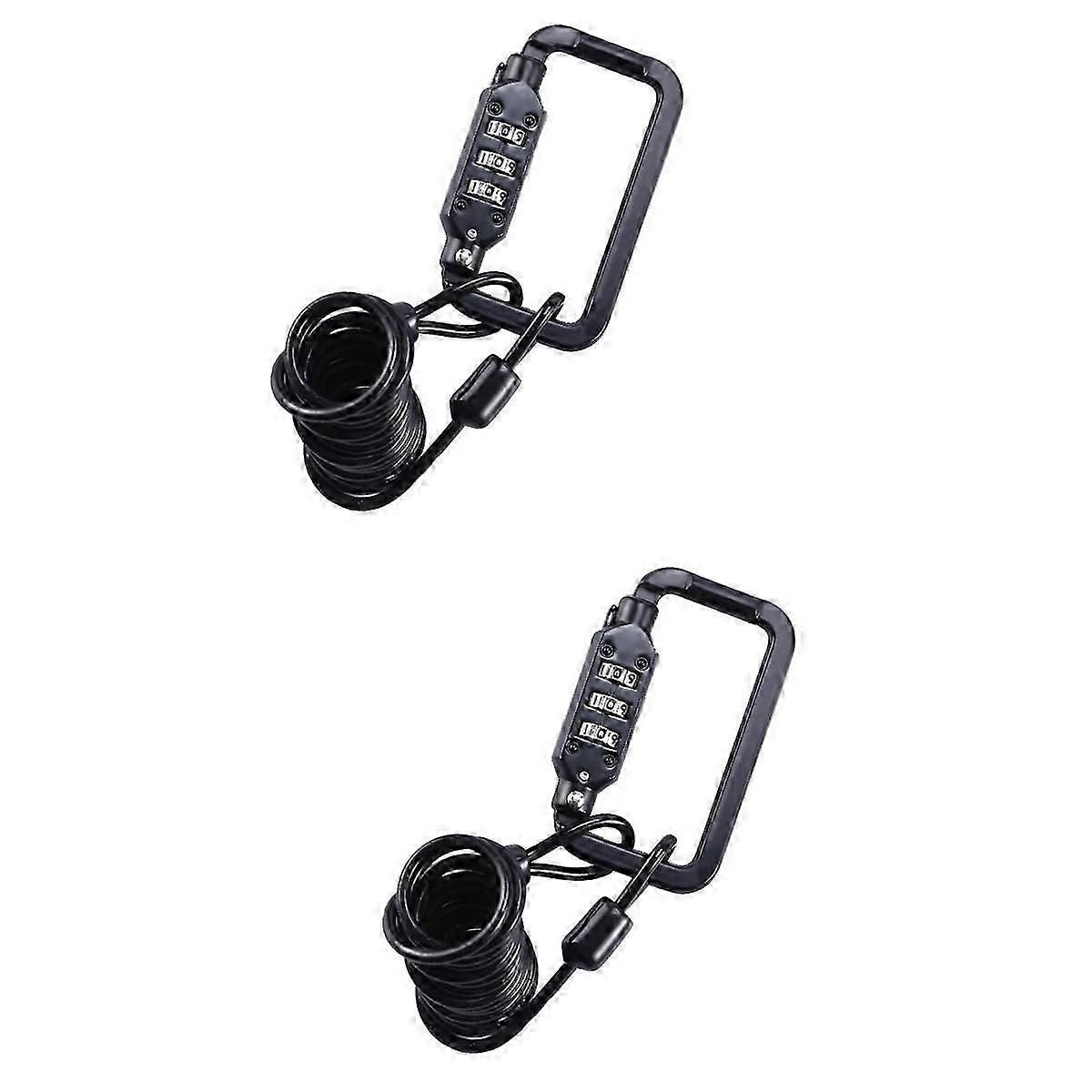 2-Pack Combination Cable Bike Lock, 3-Digit Code, 1.2m Steel Wire Cable