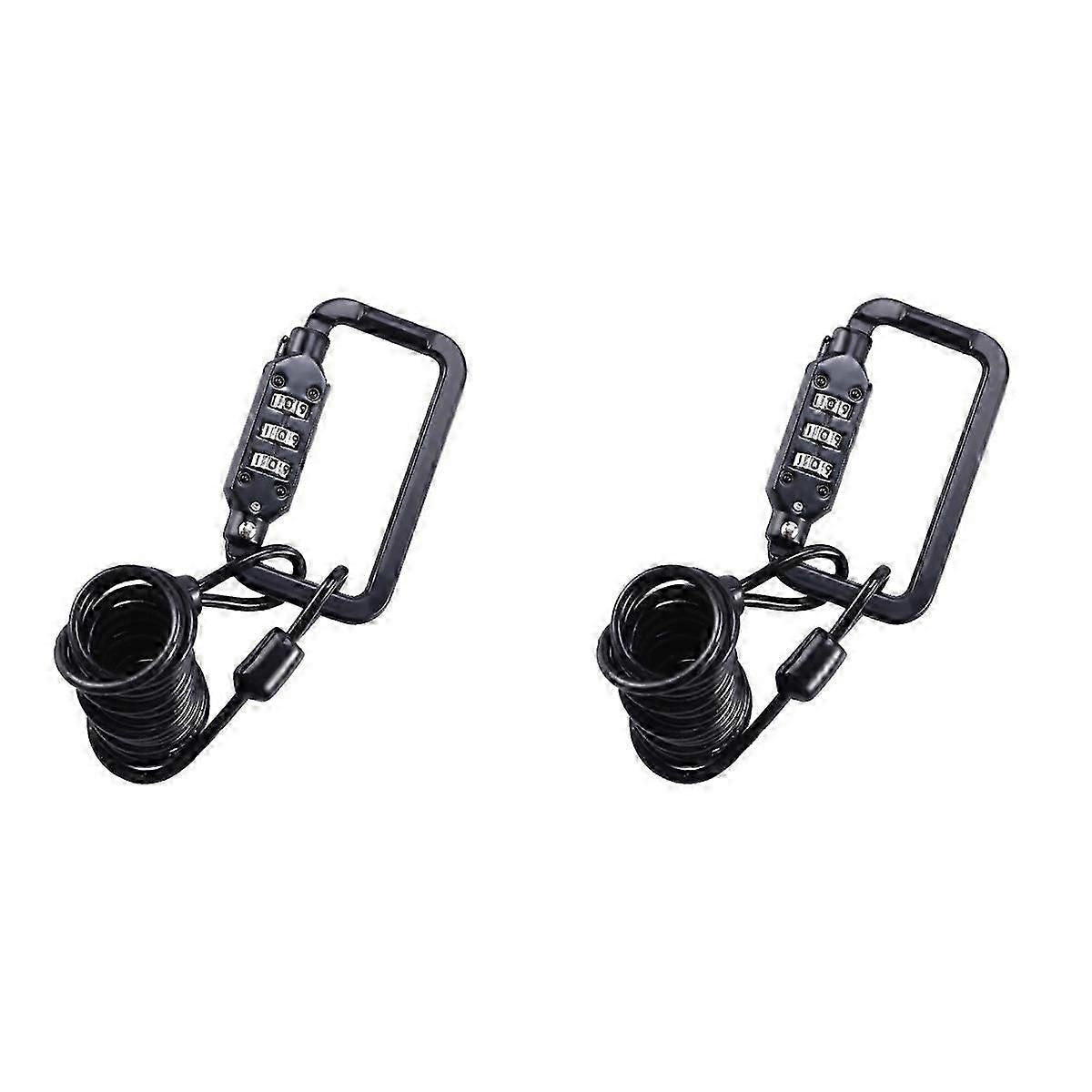 2-Pack Combination Cable Bike Lock, 3-Digit Code, 1.2m Steel Wire Cable