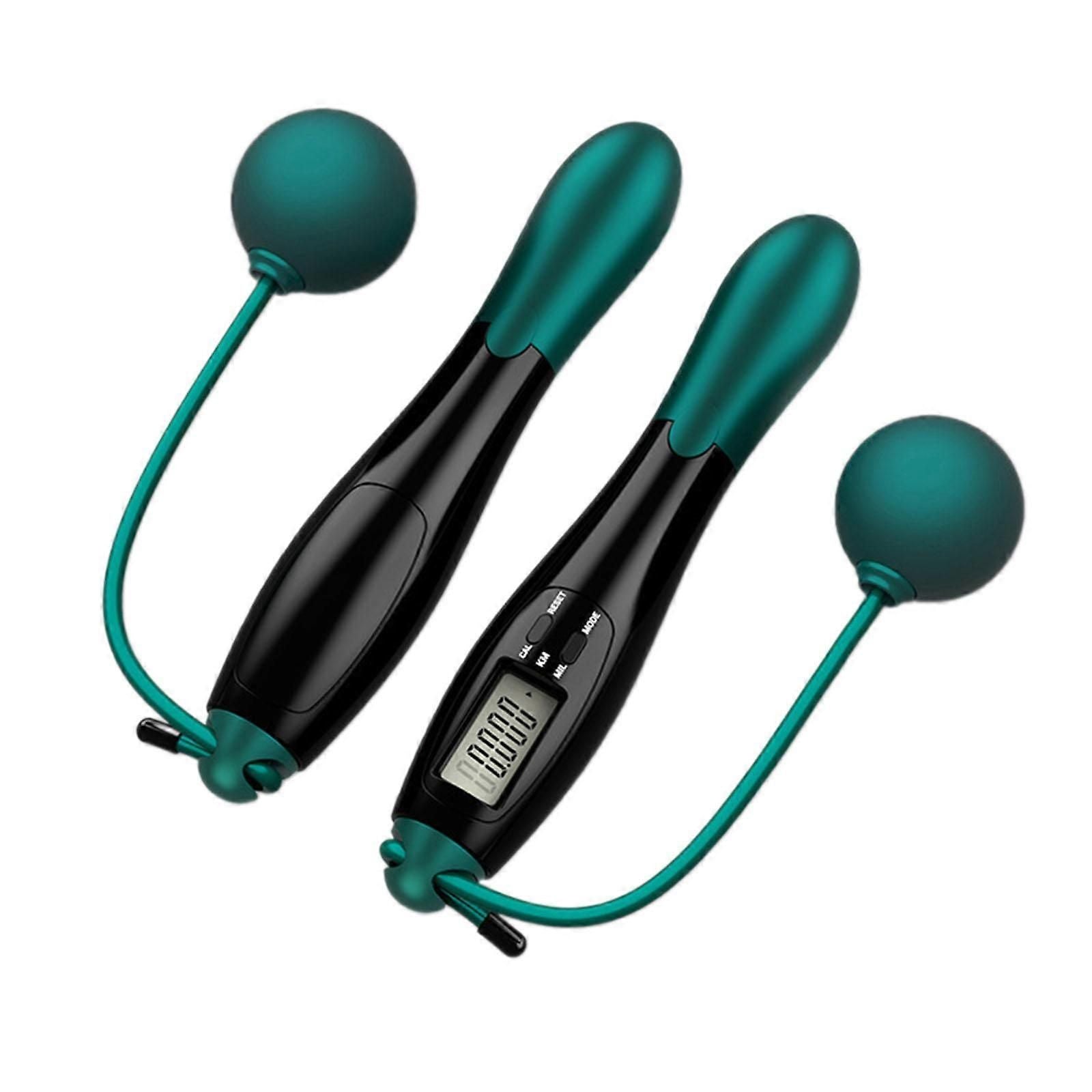 Cordless Jump Rope Speed Smart Fitness Jump Rope for Training Boxing Outdoor - Green
