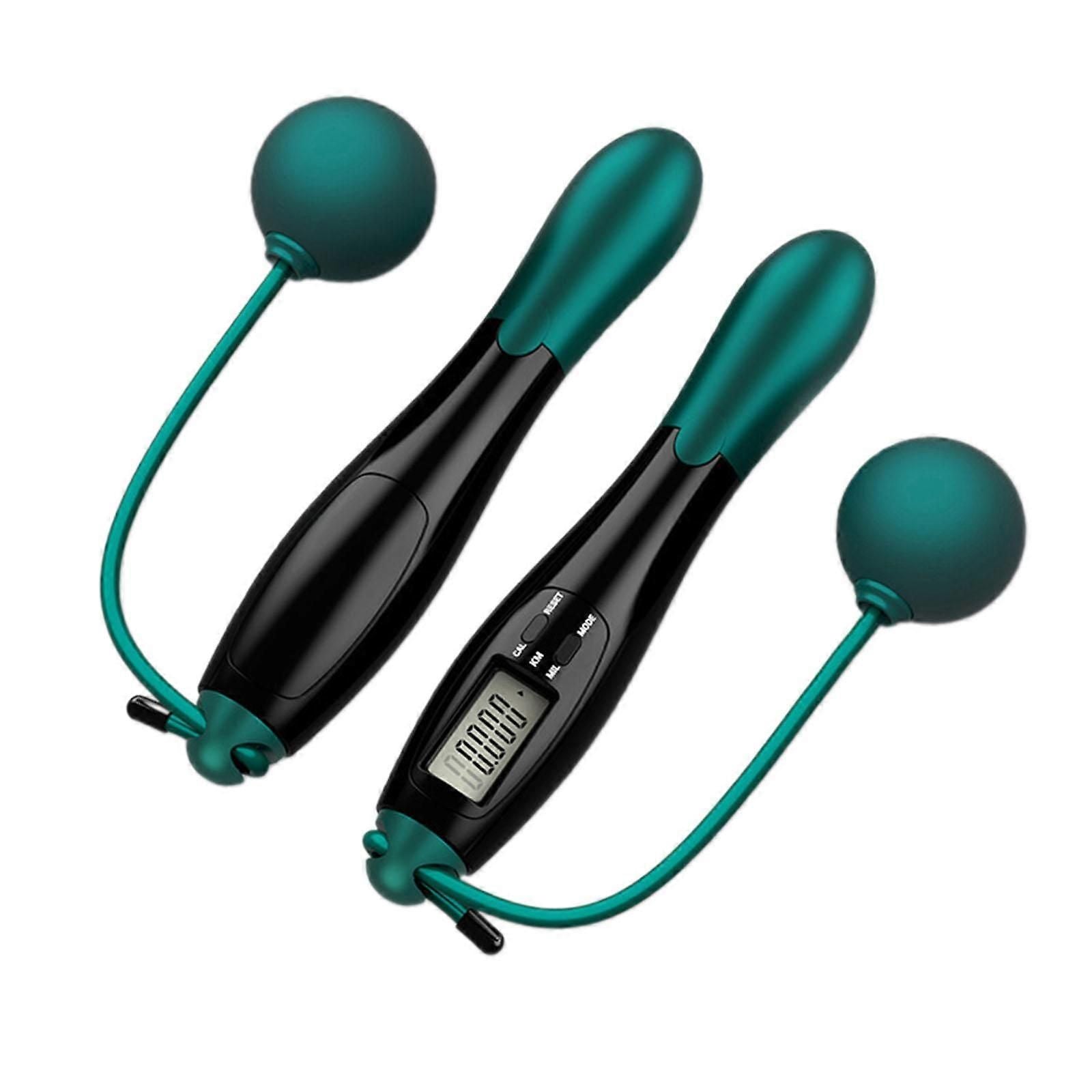Cordless Jump Rope Speed Smart Fitness Jump Rope for Training Boxing Outdoor - Green