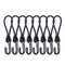 10Pcs Tent Stretch Strap Set Bungee Cords Set with Hooks, Metal Shock Cord Hook - Black