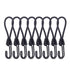 10Pcs Tent Stretch Strap Set Bungee Cords Set with Hooks, Metal Shock Cord Hook - Black