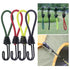 10Pcs Tent Stretch Strap Set Bungee Cords Set with Hooks, Metal Shock Cord Hook - Green