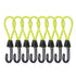 10Pcs Tent Stretch Strap Set Bungee Cords Set with Hooks, Metal Shock Cord Hook - Yellow