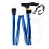 Folding Walking Stick Adjustable Aluminium Alloy Hiking Pole Lightweight Collapsible Trekking Cane for Camping Travel Outdoor Activities - Blue
