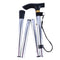Folding Walking Stick Adjustable Aluminium Alloy Hiking Pole Lightweight Collapsible Trekking Cane for Camping Travel Outdoor Activities - Silver