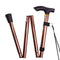 Folding Walking Stick Adjustable Aluminium Alloy Hiking Pole Lightweight Collapsible Trekking Cane for Camping Travel Outdoor Activities - Brown