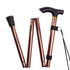 Folding Walking Stick Adjustable Aluminium Alloy Hiking Pole Lightweight Collapsible Trekking Cane for Camping Travel Outdoor Activities - Brown