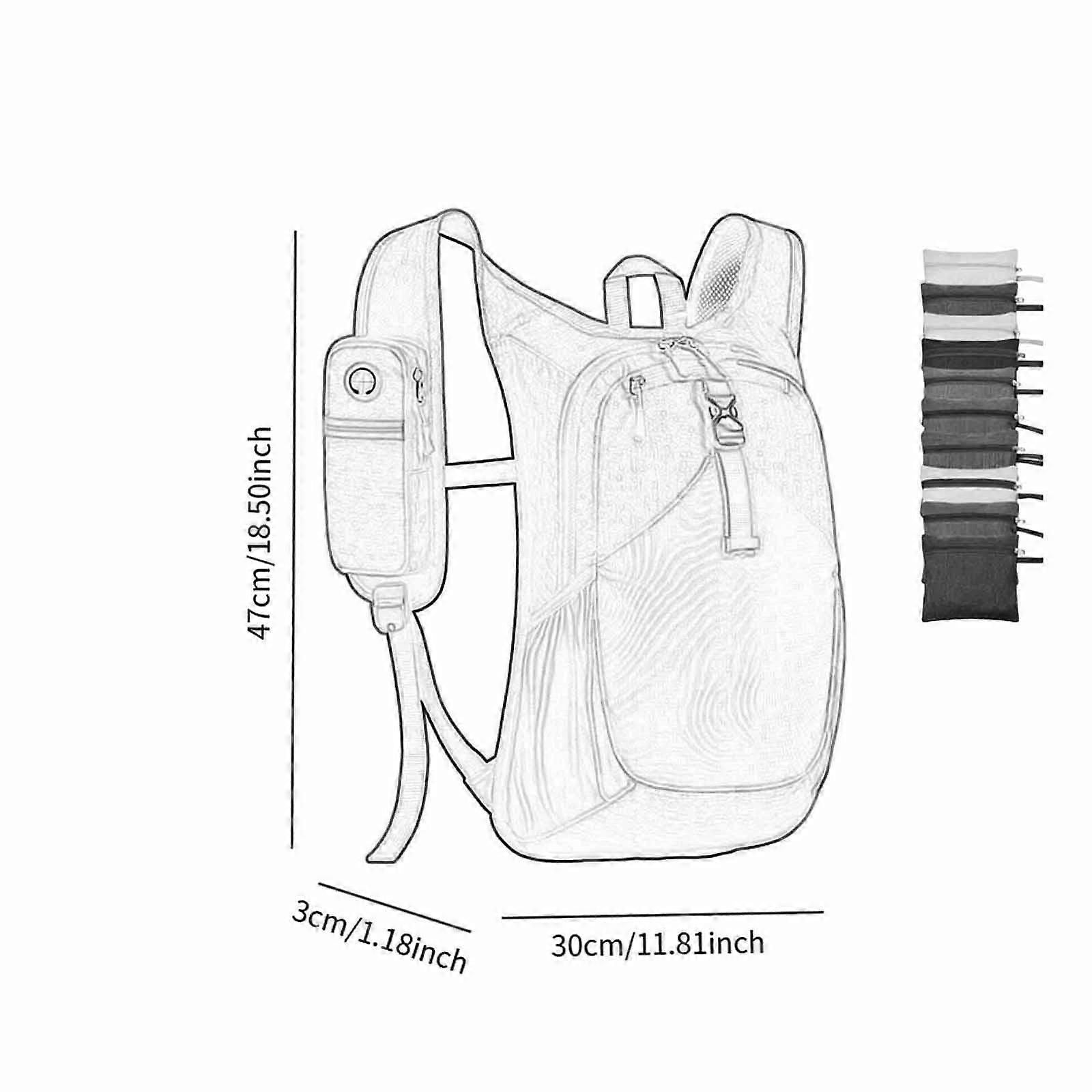 Hiking Backpack, Travel Backpack, with Adjustable Shoulder Strap, Hiking Daypack - Black