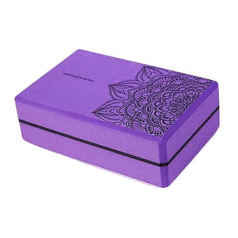Yoga Block High Density EVA Foam Blocks Balance Trainer Non Slip for Yoga & Pilates Fitness - Purple