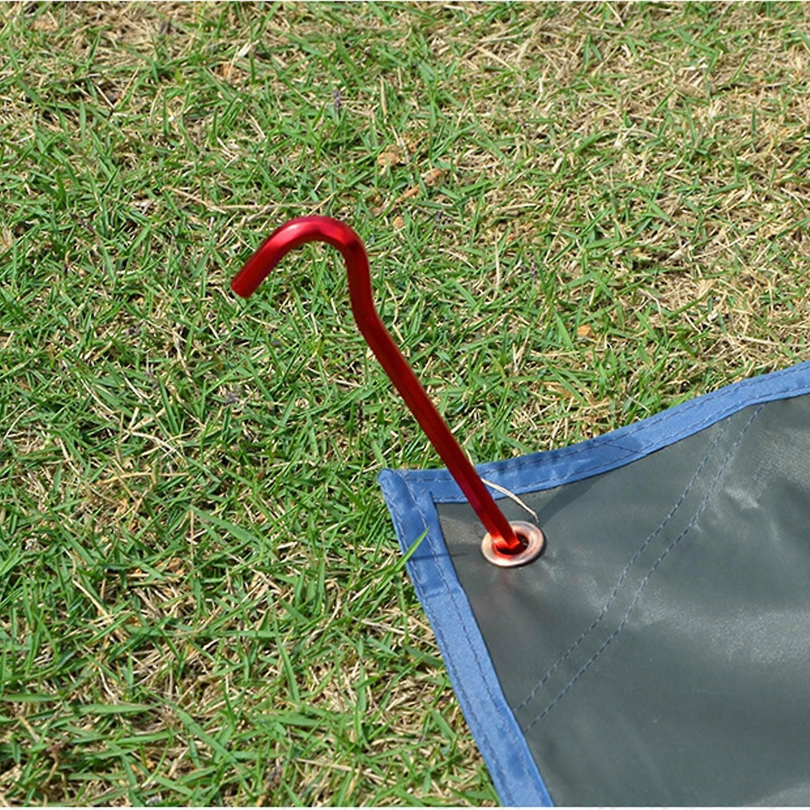 10pcs Aluminum Tent Stakes 18cm Lightweight Ground Pegs for Camping Beach Outdoor - Red
