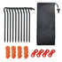 10pcs Aluminum Tent Stakes 18cm Lightweight Ground Pegs for Camping Beach Outdoor - Black