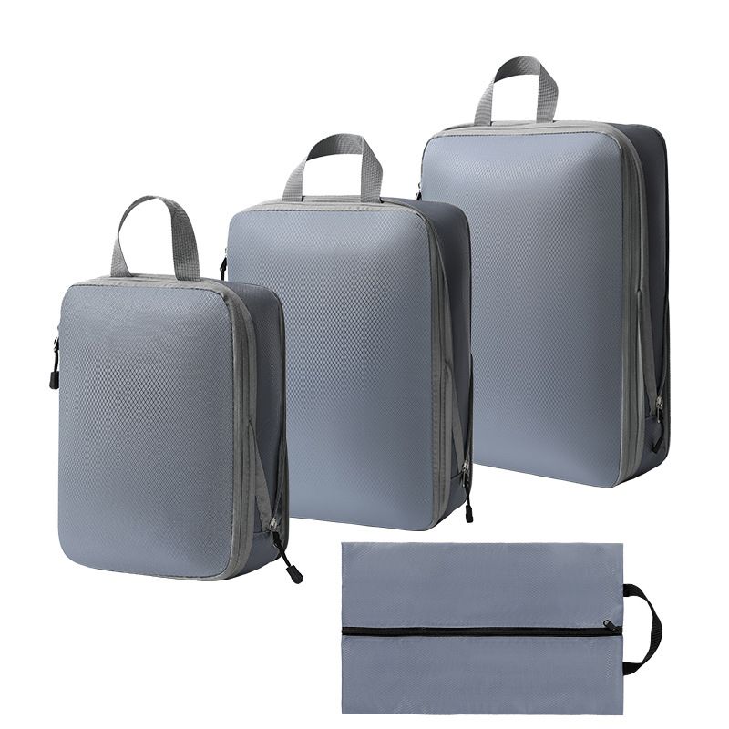 Travel Packing Cubes Set, Grey Luggage Organiser Bags for Camping