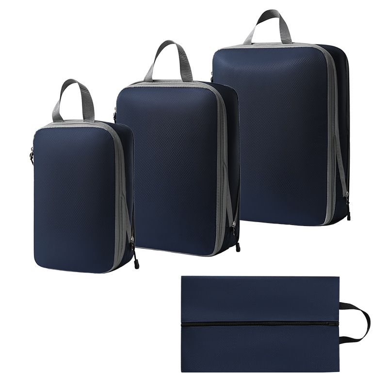 Travel Packing Cubes Set, Navy Blue Luggage Organiser Bags for Camping