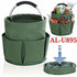 Foldable Storage Basket with Handle and Multiple Pockets, Waterproof Picnic and Camping Organizer - Green