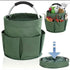 Foldable Storage Basket with Handle and Multiple Pockets, Waterproof Picnic and Camping Organizer - Blue