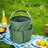 Foldable Storage Basket with Handle and Multiple Pockets, Waterproof Picnic and Camping Organizer - Blue